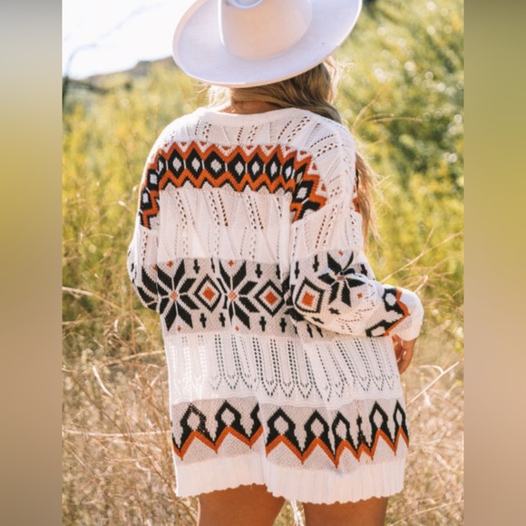 Aztec Print oversized cardigan - Picture 2 of 2